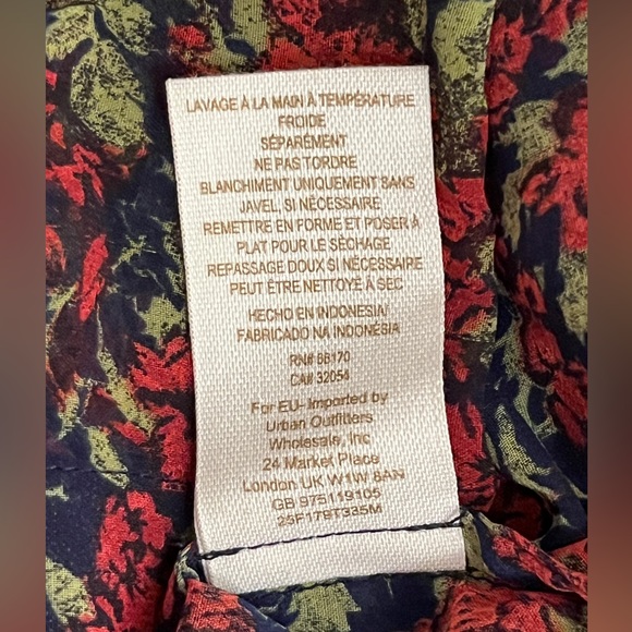 Free People Sheer button down floral shirt sz L - Picture 9 of 12